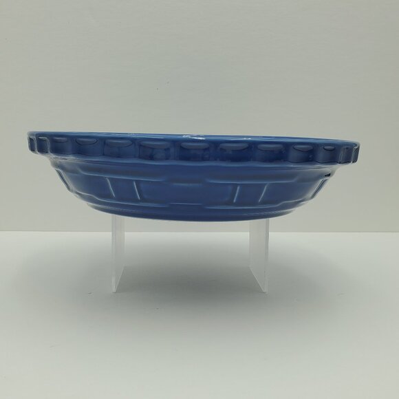 Longaberger Woven Traditions Cornflower Blue Pie Plate Baking Serving Dish - Picture 8 of 8